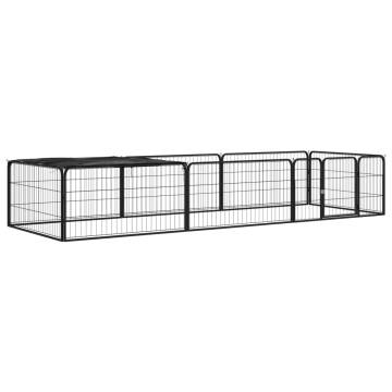 8-Panel Dog Playpen Black 100x50 cm | Durable & Safe