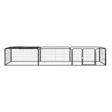 8-Panel Dog Playpen Black 100x50 cm | Durable & Safe