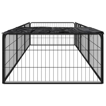 8-Panel Dog Playpen Black 100x50 cm | Durable & Safe