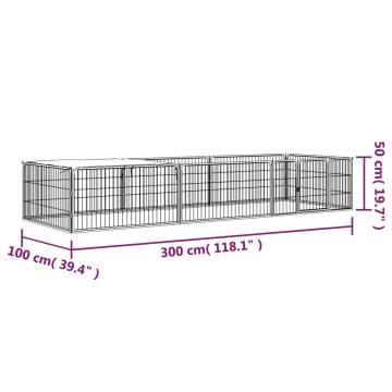 8-Panel Dog Playpen Black 100x50 cm | Durable & Safe