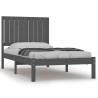 Stylish Grey Solid Wood Pine Bed Frame 90x200 cm