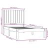 Stylish Grey Solid Wood Pine Bed Frame 90x200 cm