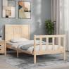 Bed Frame with Headboard 100x200 cm Solid Wood Colour natural Size 100 x 200 cm 