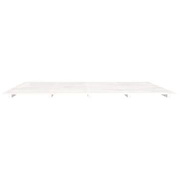 White Super King Bed Frame 180x200 cm - Solid Pine Wood