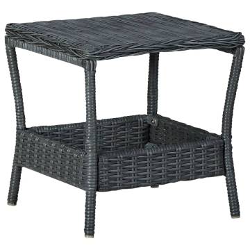 Stylish Dark Grey Garden Table - 45x45x46.5 cm Poly Rattan