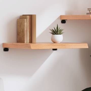 Light Brown Wall Shelf - Solid Oak | Rustic Storage Solution