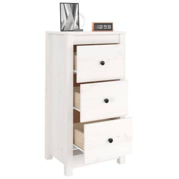 Stylish White Sideboard - Solid Pine Wood 40x35x80 cm