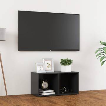 Stylish Grey TV Cabinet | 72x35x36.5 cm Engineered Wood