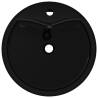 Ceramic Bathroom Sink Basin Faucet - Black Round Stylish Design