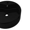 Ceramic Bathroom Sink Basin Faucet - Black Round Stylish Design