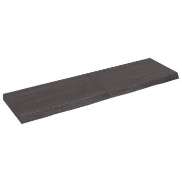 Wall Shelf Dark Brown | Solid Oak Wood 140x40 cm | HipoMarket