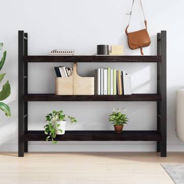 Wall Shelf Dark Brown | Solid Oak Wood 140x40 cm | HipoMarket