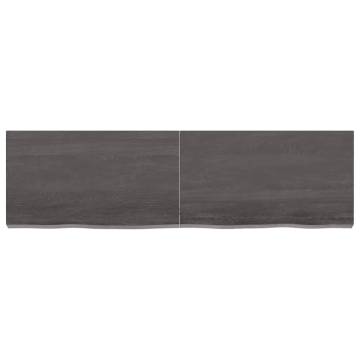 Wall Shelf Dark Brown | Solid Oak Wood 140x40 cm | HipoMarket