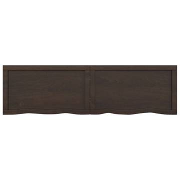 Wall Shelf Dark Brown | Solid Oak Wood 140x40 cm | HipoMarket