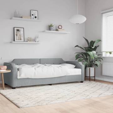 Light Grey Daybed with Mattress - Versatile Sofa & Bed