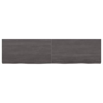 Dark Brown Solid Wood Bathroom Countertop | 120x30 cm