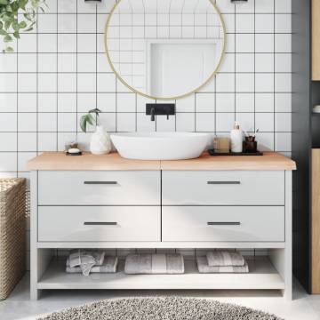 Untreated Solid Wood Bathroom Countertop 160x60 cm | HipoMarket