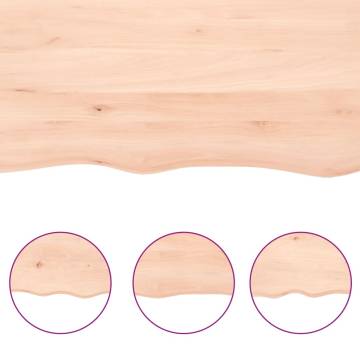 Untreated Solid Wood Bathroom Countertop 160x60 cm | HipoMarket