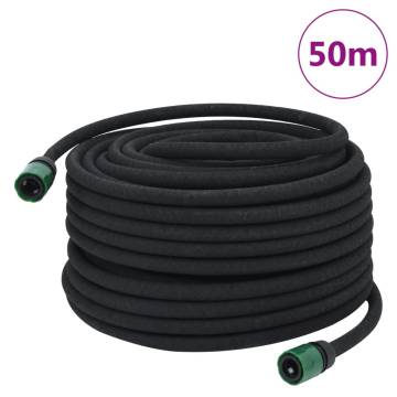 Garden Soaker Hose Black 0.6" 50m Rubber - Efficient Irrigation