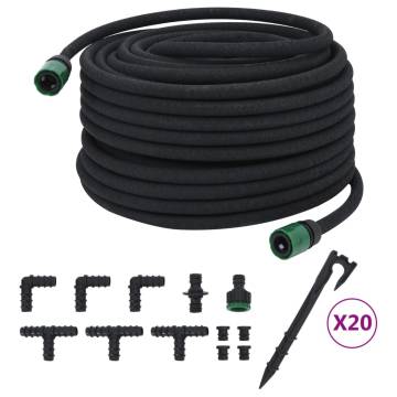 Garden Soaker Hose Black 0.6" 50m Rubber - Efficient Irrigation