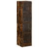 Stylish Highboard with Glass Doors - Smoked Oak 35x37x142 cm