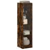 Stylish Highboard with Glass Doors - Smoked Oak 35x37x142 cm