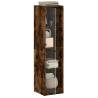 Stylish Highboard with Glass Doors - Smoked Oak 35x37x142 cm