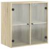 Wall Cabinet with Glass Doors - Sonoma Oak 68x37x68.5 cm