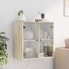 Wall Cabinet with Glass Doors - Sonoma Oak 68x37x68.5 cm