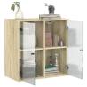 Wall Cabinet with Glass Doors - Sonoma Oak 68x37x68.5 cm