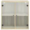 Wall Cabinet with Glass Doors - Sonoma Oak 68x37x68.5 cm