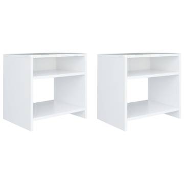 Elegant Bedside Cabinets - 2 pcs White | Hipomarket UK