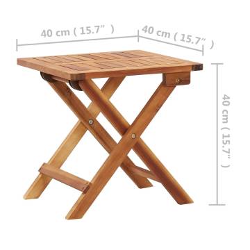 Folding Garden Coffee Table - Solid Acacia Wood 40x40 cm