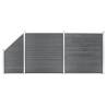 WPC Fence Set 2 Square + 1 Slanted 446x186 cm Grey Colour grey Quantity in Package 1 Model 2 sections + 1 slanted section 