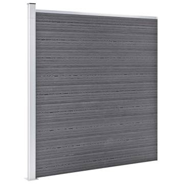 WPC Fence Set - 2 Square & 1 Slanted Grey 446x186 cm