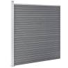 WPC Fence Set - 2 Square & 1 Slanted Grey 446x186 cm