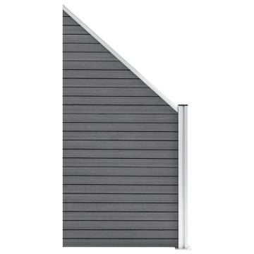 WPC Fence Set - 2 Square & 1 Slanted Grey 446x186 cm