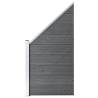 WPC Fence Set - 2 Square & 1 Slanted Grey 446x186 cm