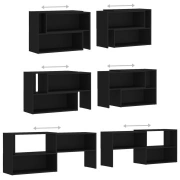 Stylish Black TV Cabinet - Engineered Wood - 149x30x52 cm