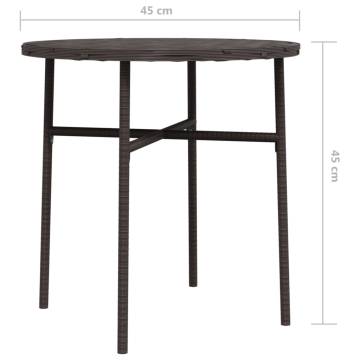 Brown Tea Table 45 cm | Durable Outdoor Poly Rattan