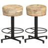 Bar Stools 2 pcs 52 cm Solid Mango Wood Size 52 cm Quantity in Package 2 