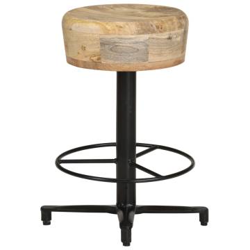 Bar Stools 2 pcs 52 cm Solid Mango Wood - Stylish & Unique