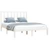 White Solid Wood Bed Frame (140x190 cm) - HipoMarket