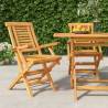 Folding Garden Chairs 2 pcs 56x63x90 cm Solid Wood Teak Quantity in Package 2 Model with armrest 