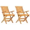 Folding Garden Chairs 2 pcs - Solid Teak Wood | HipoMarket