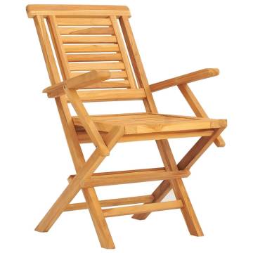 Folding Garden Chairs 2 pcs - Solid Teak Wood | HipoMarket