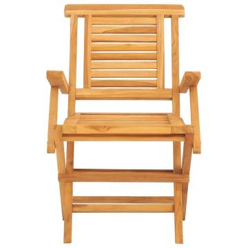 Folding Garden Chairs 2 pcs - Solid Teak Wood | HipoMarket