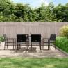 7 Piece Garden Dining Set Poly Rattan and Steel Size 140 cm table length Cushion included no Number of 6 