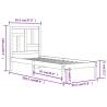 Grey Solid Wood Pine Bed Frame 90x200 cm | HipoMarket