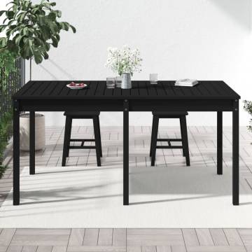 Garden Table Black 159.5x82.5x76 cm Solid Pine - HipoMarket